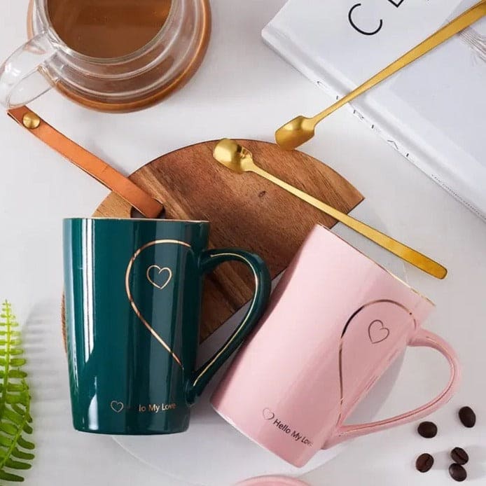 Heart Pattern Ceramic Mug Set, Love Sign Ceramic Couple Mug Set, Love Heart Mug, Couple Cup Ceramic Mugs, Creative Mug With Lid And Spoon, Luxury Marble Ceramic Coffee Cups Heart Pattern Ceramic Mug Set, Love Sign Ceramic Couple Mug Set, Love Heart Mug, Couple Cup Ceramic Mugs, Creative Mug With Lid And Spoon, Luxury Marble Ceramic Coffee Cups